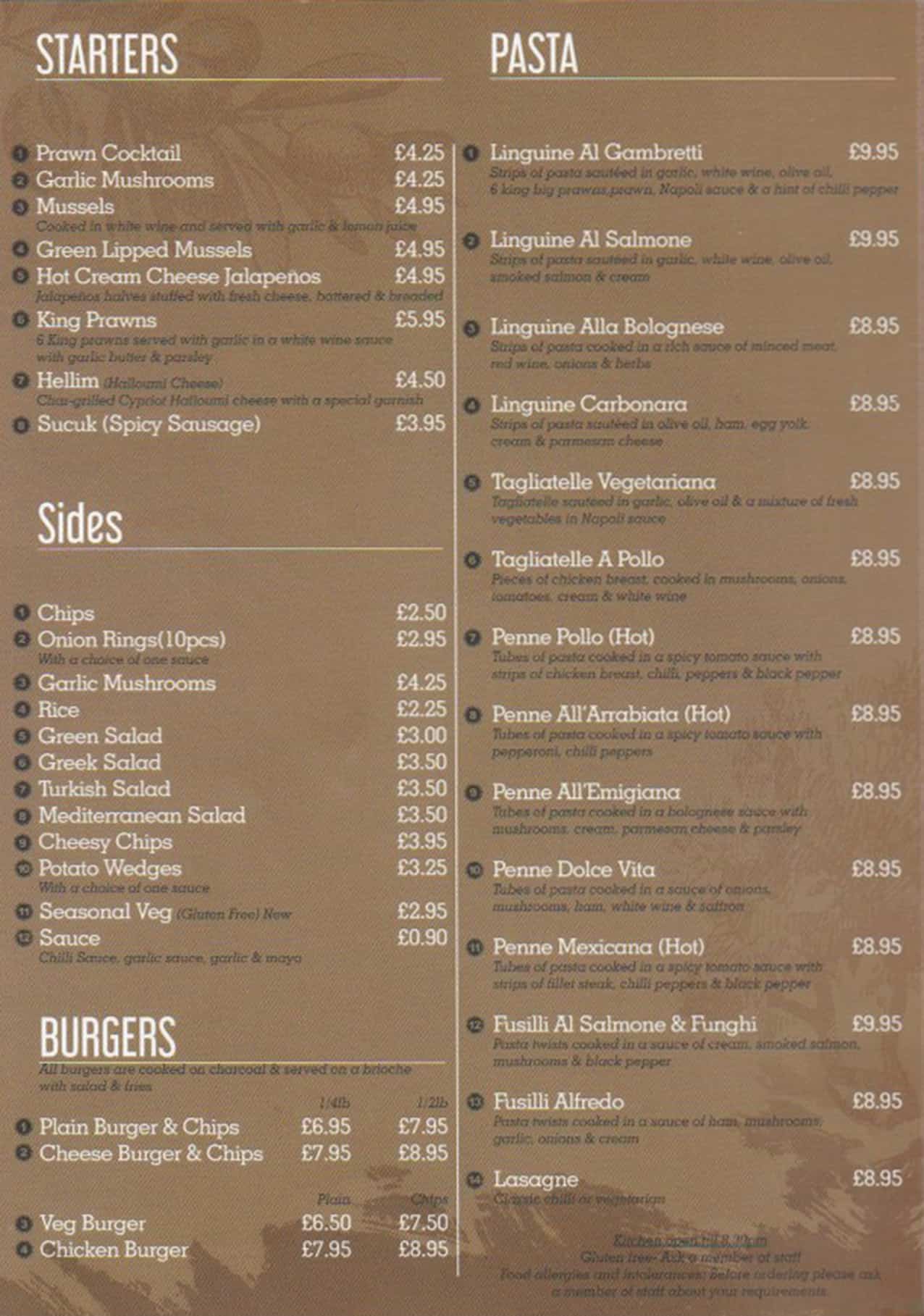2019 Main Menu Starters Etc2 Leo z Restaurant Bridlington