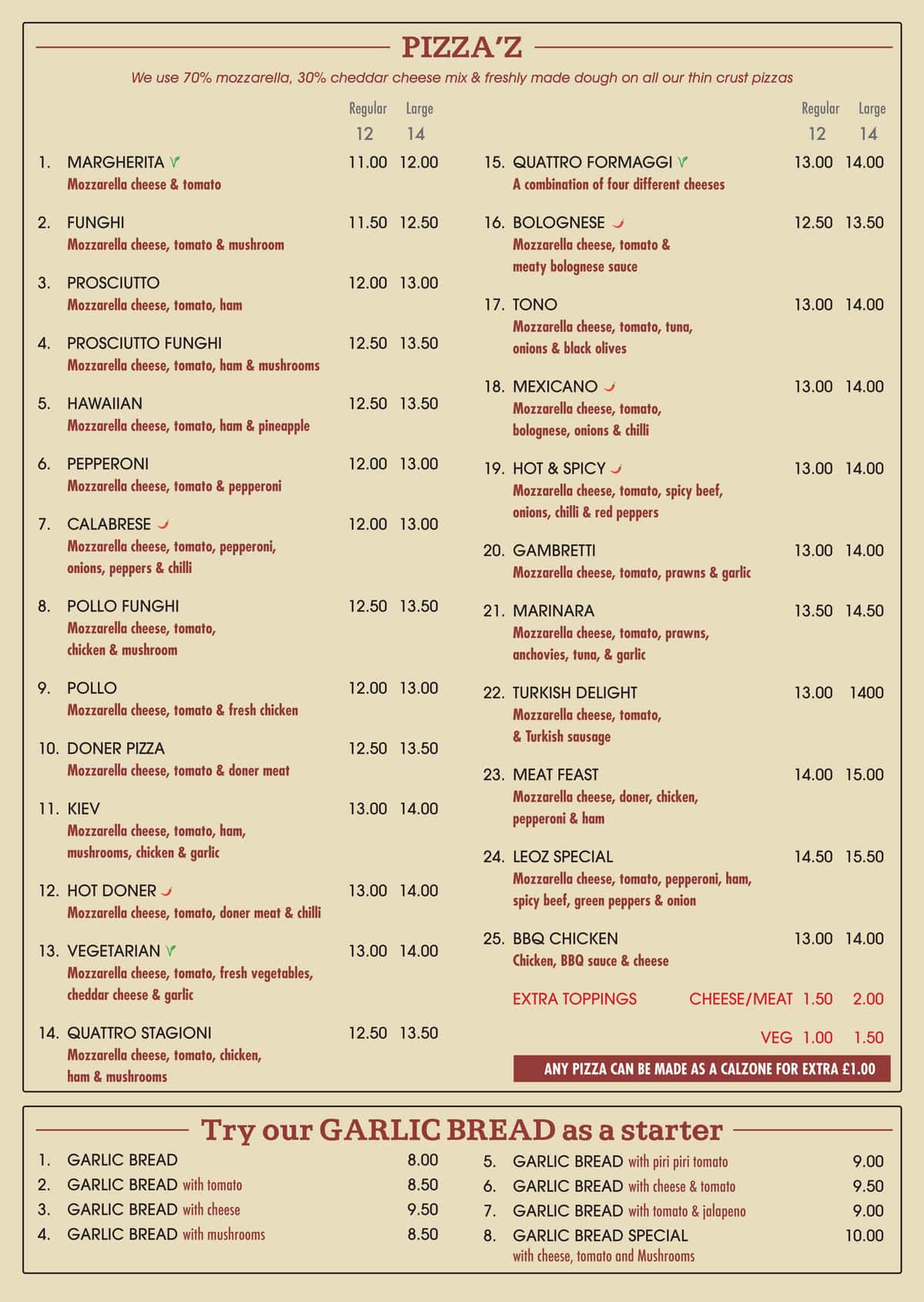 Table Menu Page 2