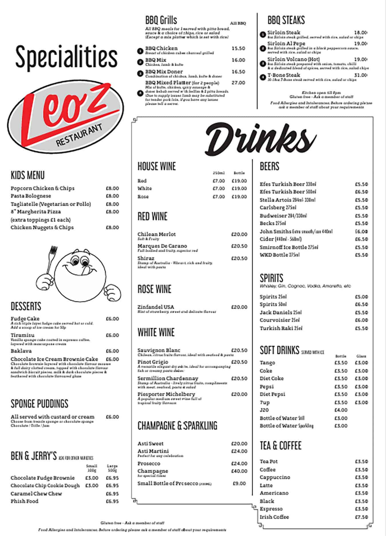 Restaurant Menu 1