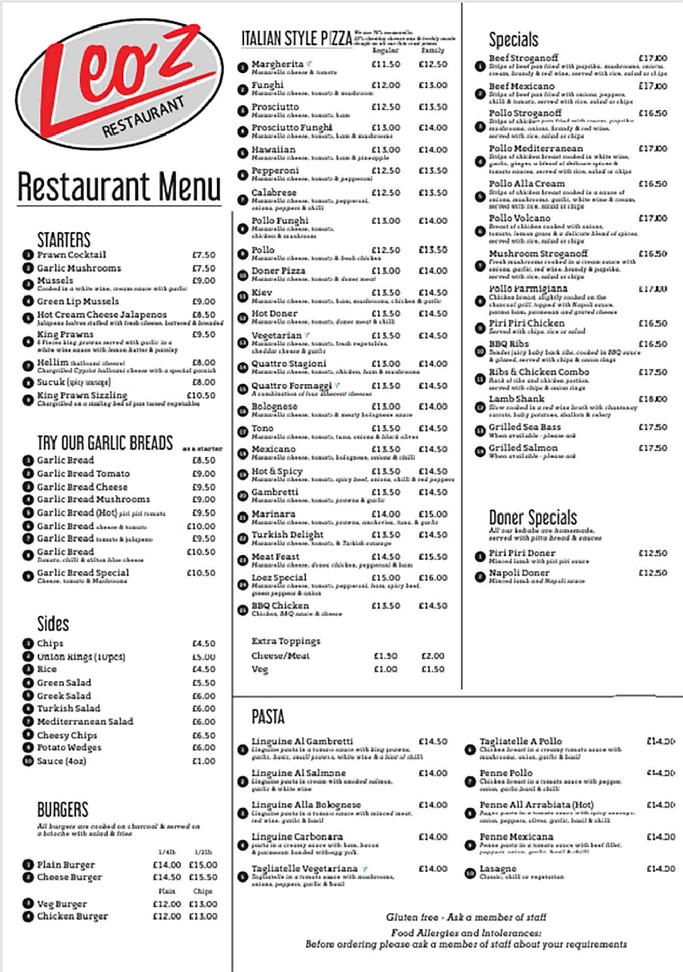 Restaurant Menu 2